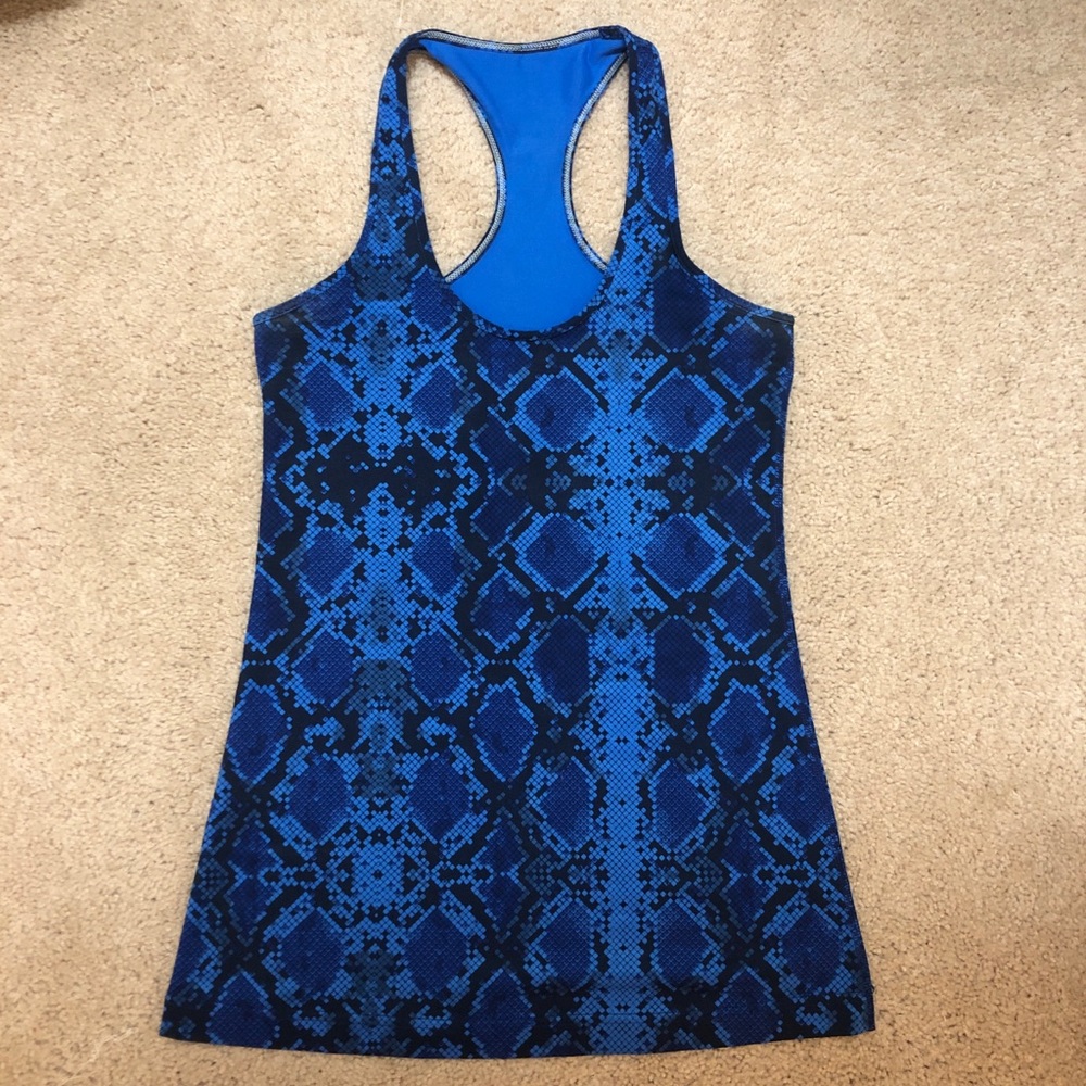 RARE Lululemon Python/Snake Print Blue Tank Top